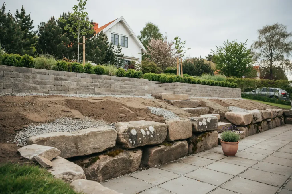 terrassering av tomten smarta l sningar f r b ttre dr nering funktion och ett snyggare intryck